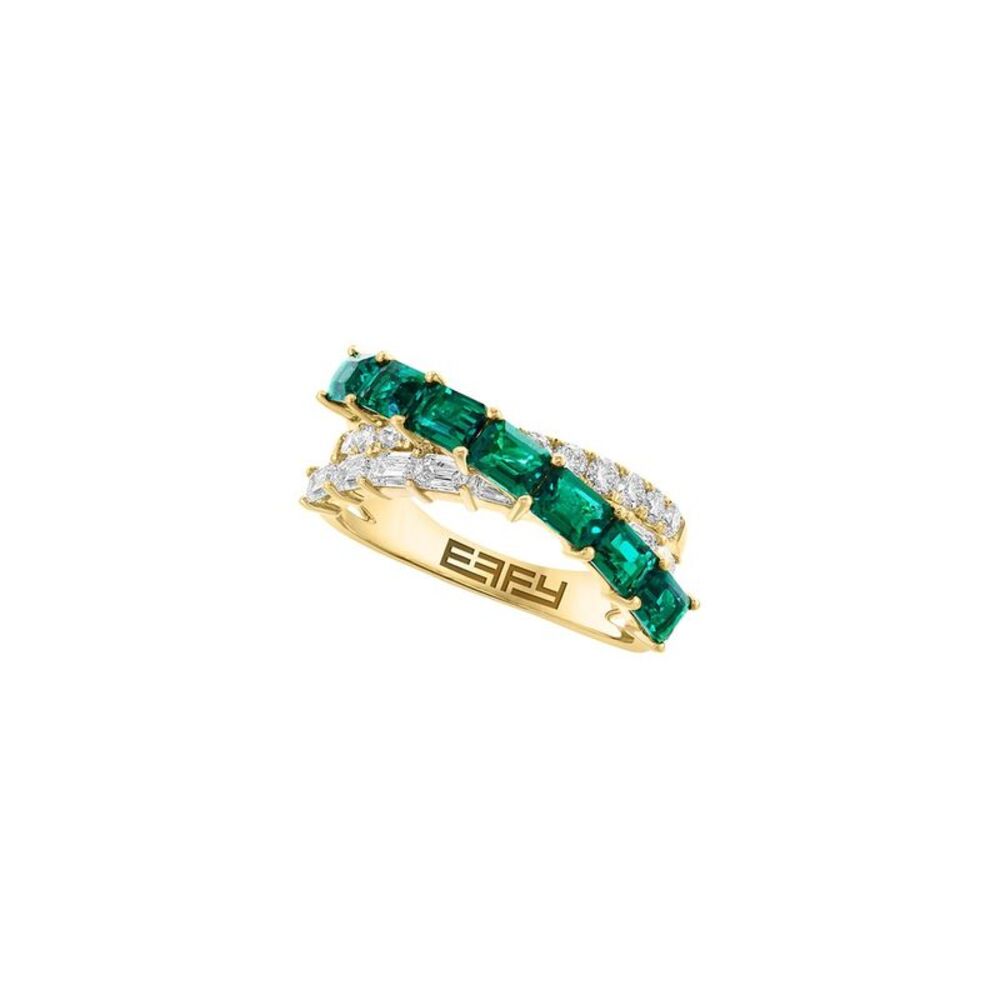 Effy Fine Jewelry 14K 2.30 Ct. Tw. Lab-Grown Diamond & Lab-Grown Emerald Ring